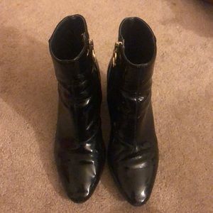 TOPSHOP BLACK PATENT BOOTS